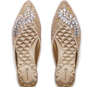 Birdies The Swan Jeweled Gold Sparkle 7.5 SOLD OUT